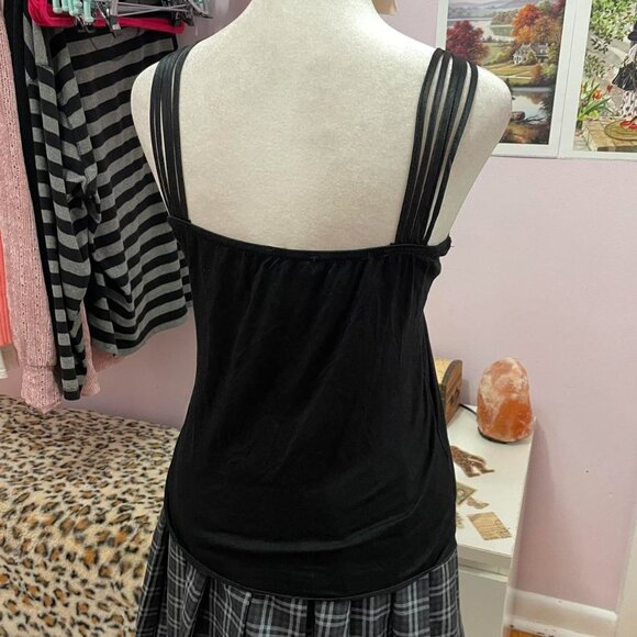 Y2K Black Beaded Strappy Tank Top - Picture 5 of 6